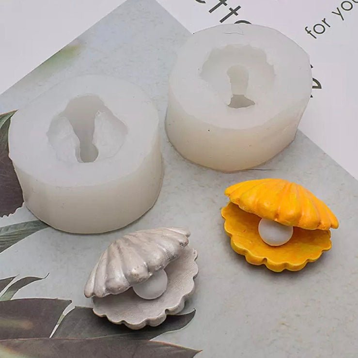 Lyba Moulds 3D Seashell with Pearl Candle Silicone Mould - Bakewareindia