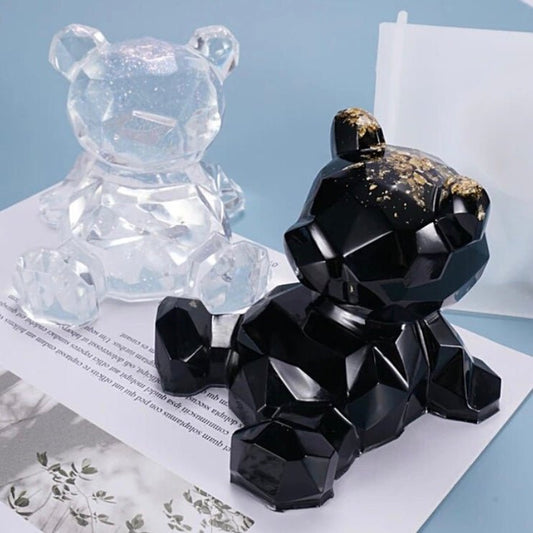 Lyba Moulds 3D Sitting Teddy Bear Resin Epoxy Candle Cake Silicone Mould - Bakewareindia