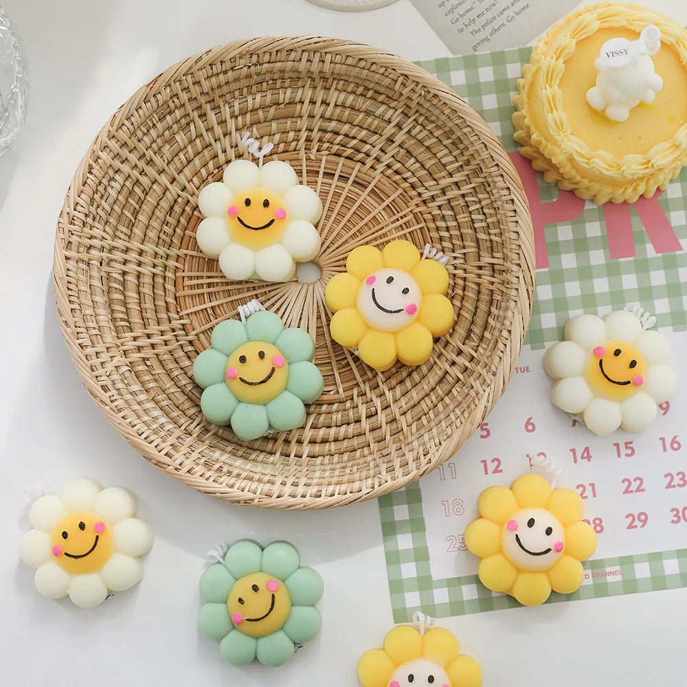 Lyba Moulds 3D Smiley Flower Candle Cake Fondant Silicone - Bakewareindia