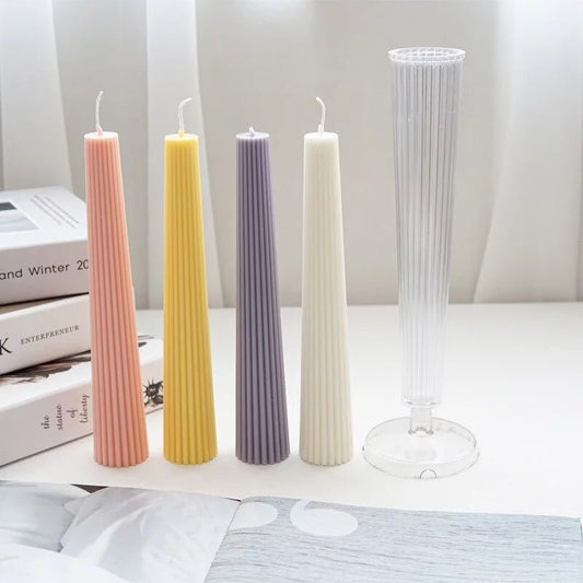 Lyba moulds 3D Trapezoidal Tapered Pillar Candle Polycarbonate Mould - Bakewareindia