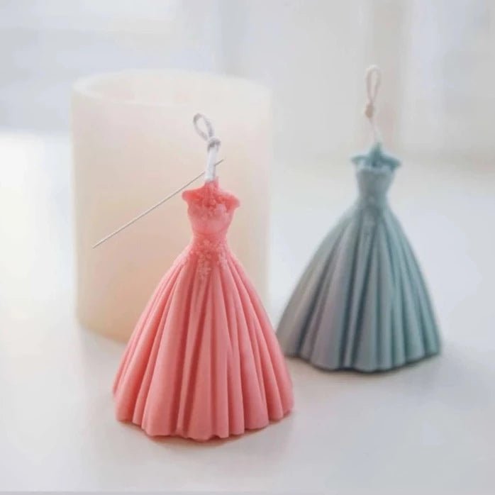 Lyba moulds 3D Wedding Dress Fondant Chocolate Candle Silicone Mould - Bakewareindia