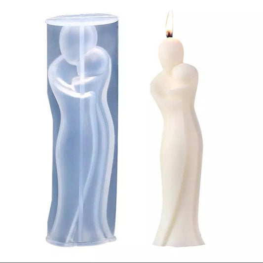 Lyba Moulds Couple Hugging Valentine Candle Silicone Mould - Bakewareindia