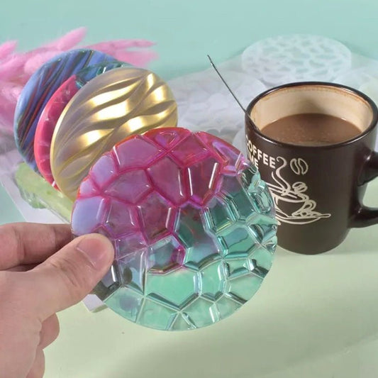 Lyba Moulds Designer Coaster Resin Silicone Mould 4 Cavity - Bakewareindia