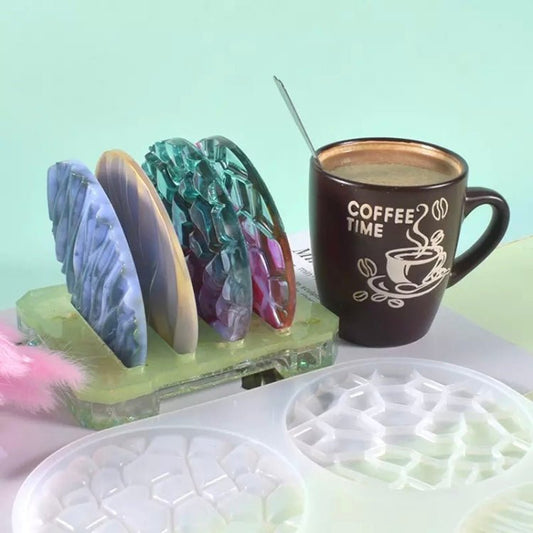 Lyba Moulds Designer Coaster Resin Silicone Mould 4 Cavity - Bakewareindia