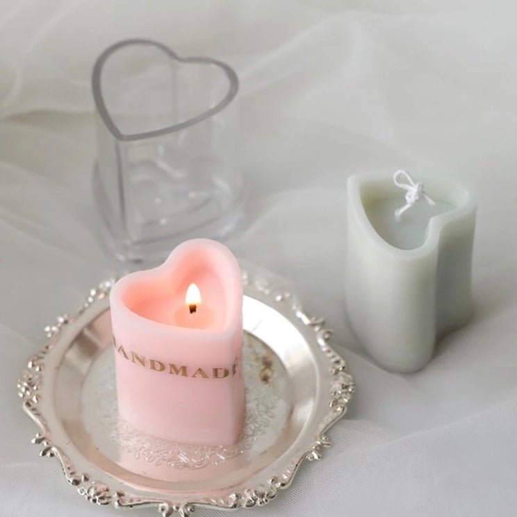 Lyba Moulds Heart Pillar Acrylic Candle Mould - Bakewareindia