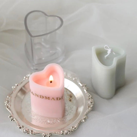 Lyba Moulds Heart Pillar Acrylic Candle Mould - Bakewareindia