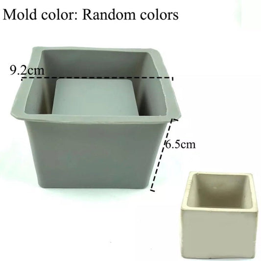 Lyba Moulds Square Jar Pot Concrete Candle Resin Silicone Mould - Bakewareindia