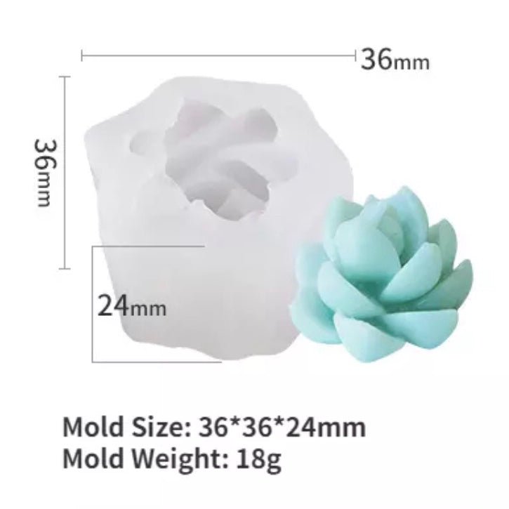 Lyba Moulds Succulent Flower Cactus Plant Candle Silicone Mould - Bakewareindia