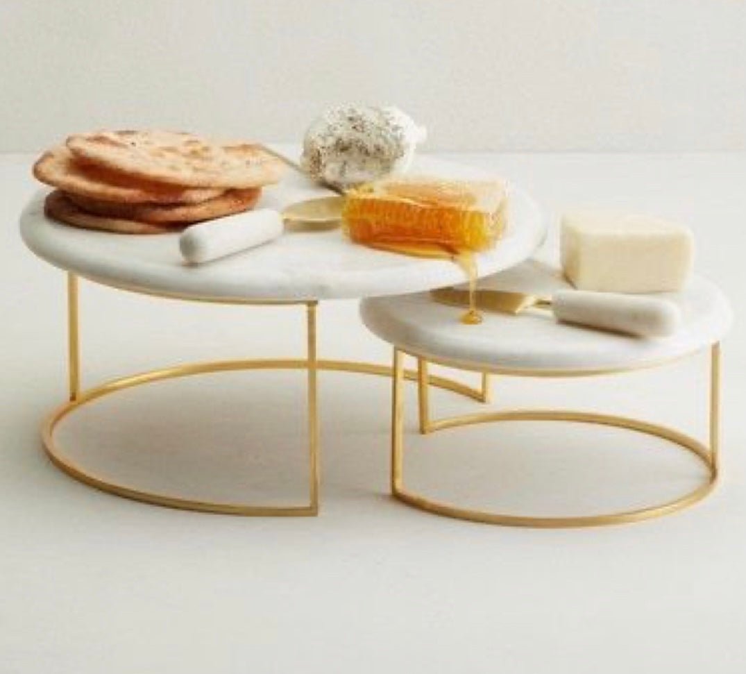 Marble Serving stands 2pc - Bakewareindia