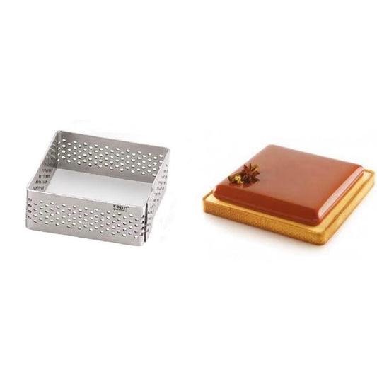 Perforated Square Tart Ring 3x1inch - Bakewareindia