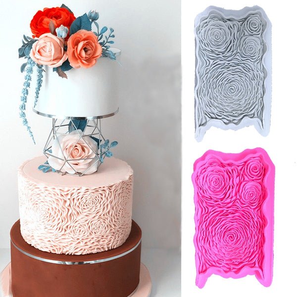 Rosette Texture Silicone Onlay Texture Mat Cake Mould - Bakewareindia