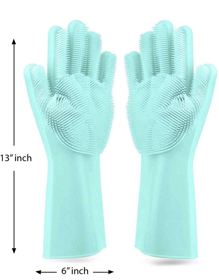 Scrubbing heat resistant Silicone gloves,2pc - Bakewareindia