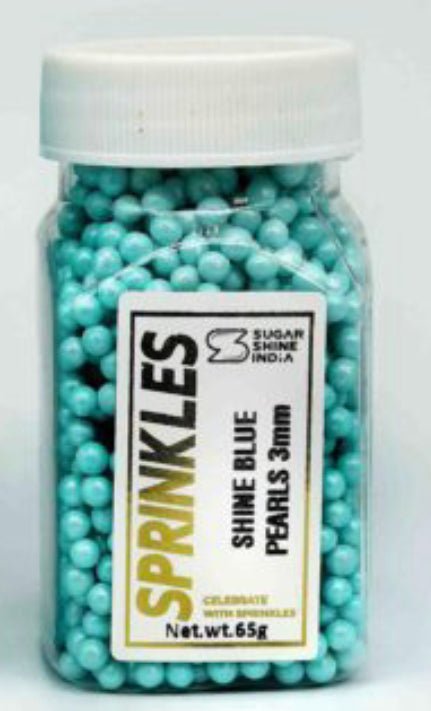 SHINE BLUE PEARLS 3MM,SUGARSHINE INDIA - Bakewareindia