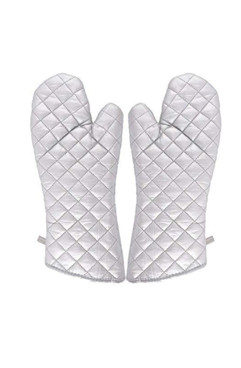 Silver coated heat resistant gloves,2pc - Bakewareindia