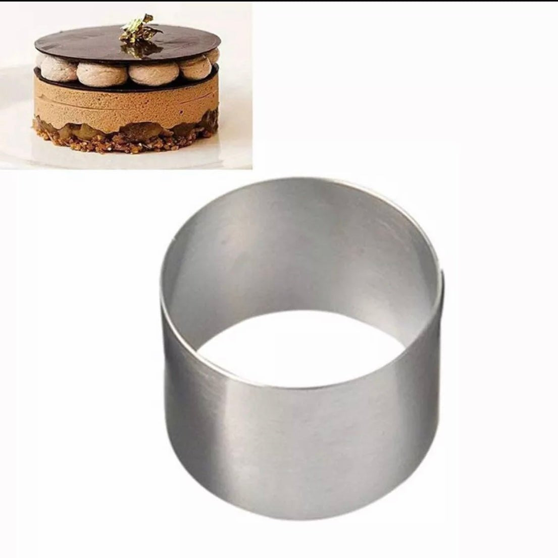 Stainless Steel Deep Cake Ring ,2x2" - Bakewareindia